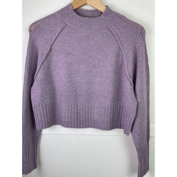 Jolie &Joy Purple Comfy Cropped Sweaters (Junior's) - Picture 1 of 10